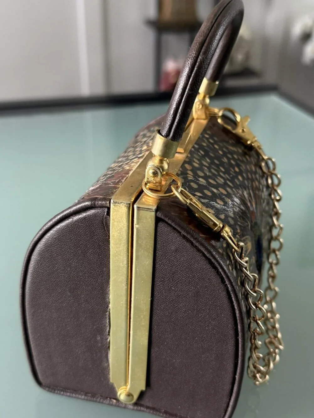 Comeco Clatch Women's Peacock Feather Purse Evening clutch - Picture 2 of 7